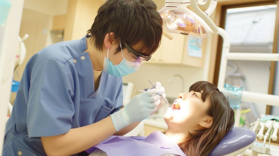 歯科治療を受けている様子