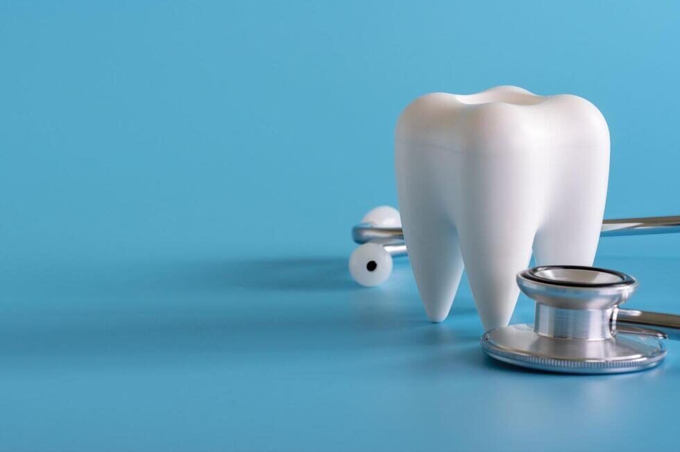 歯の置物と聴診器